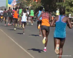 Runners participating in one of the local Kenyan races