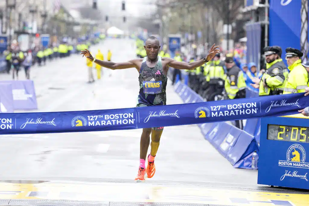 Evans Chebet wins the 2023 Boston Marathon on April 15-17, 2023