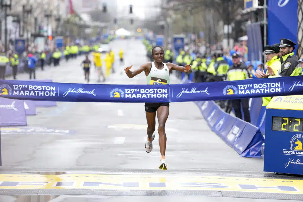 Hellen Obiri at the 2023 Boston Marathon Weekend Boston, Ma   April 15-17, 2023
