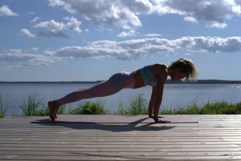 Plank is one example of the many core strengthening exercises for runners. Photo by Minna Hamalainen