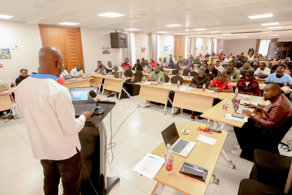 Dr. Yauma explaining the doping situation in Kenya to sports journalists in Naivasha. Photo by Stafford Ondiego